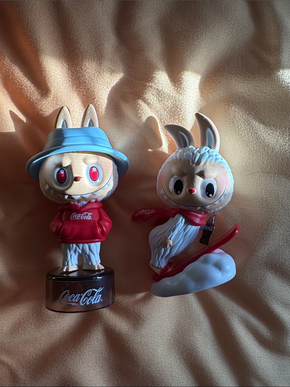 (Set of 2) cocacola labubu figurines